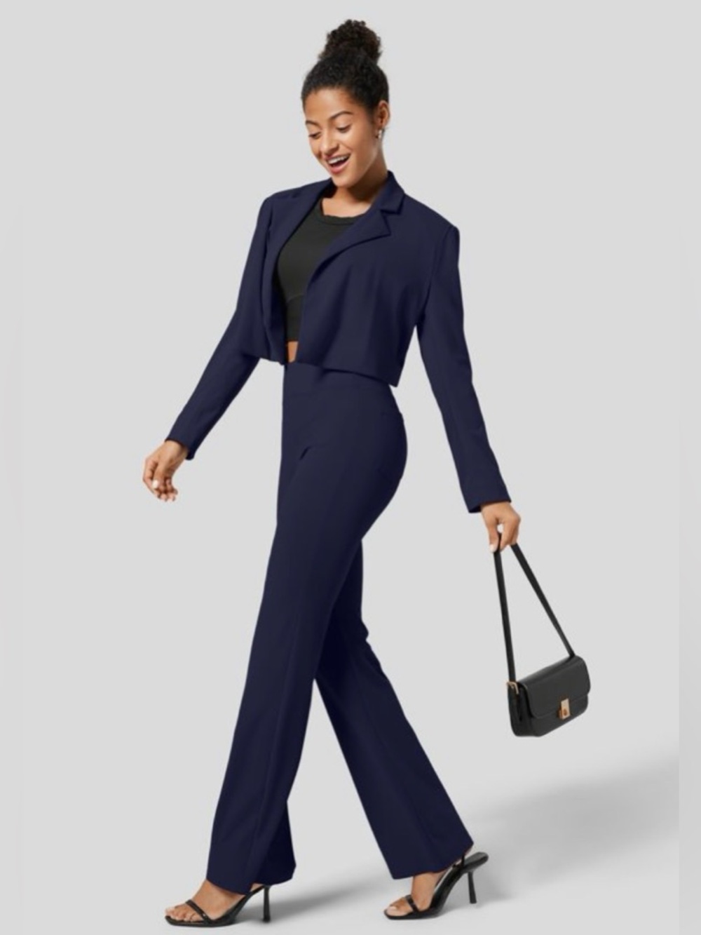 HALARA Flex™ High Waisted Back Side Pocket Slight Flare Work Pants - Picture 4 of 5